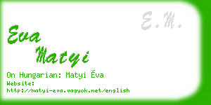 eva matyi business card